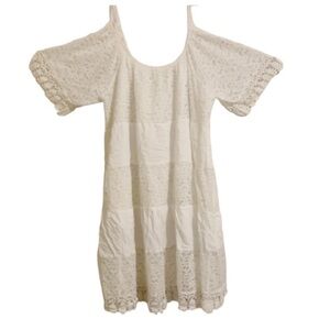 Casual White Lace Midi Dress